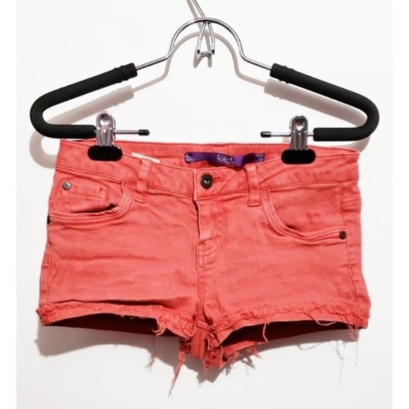 stretchy jeans shorts red orange red/ orange - Picture 6 of 8